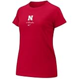 Nike Nebraska Cornhuskers Scarlet Ladies Logo Crew T-shirt
