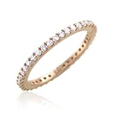 14k Rose Gold Diamond Eternity Band Bridal Ring (GH, SI3-I1, 0.53 carat)-White or Yellow Gold Available