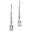 14K White Gold Sky Blue Topaz and Diamond Earrings