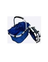Art and Craft Supply: Collapsible foldable picnic tote basket, lightweight with solid strick with Aluminum Alloy Frame(Blue) - Latsin Garden