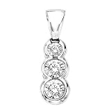 3 Diamond Snow Man Pendant 1 ct. in 14K White Gold with Chain