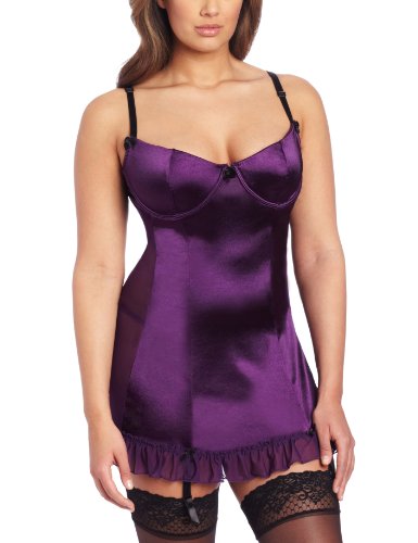 Dreamgirl Women's Starlet Satin Garter Slip with Thong (Apparel)