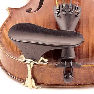 SAS Ebony Violin Chinrest - 32mm - Gold-plated Single-barrel Bracket