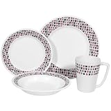 Corelle Ultra 16-Piece Set, Service for 4, Retro Tiles