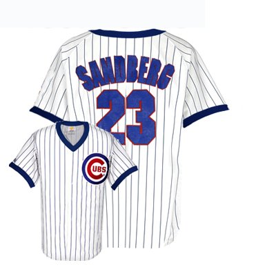 Ryne Sandberg Chicago Cubs ADULT V-Neck Shirt by Majestic Athletic