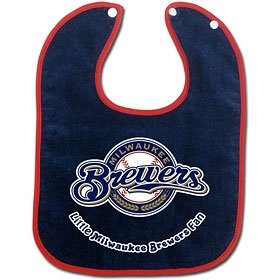 Caseys Distributing 9960601170 Milwaukee Brewers Two-Toned Snap Baby Bib