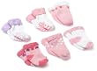 Carter's 6-Pack Girls Terry Comfy Fit Socks - Pink and White, 0-3 Months