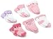 Carter's 6-Pack Girls Terry Comfy Fit Socks - Pink and White, 0-3 Months