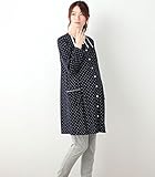 Angeliebe エンジェリーベ 授乳 口 付 天竺 ドット × 無地 パンツ パジャマ M ネイビー