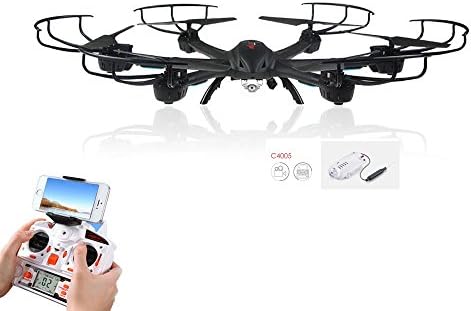CY RC Quacopter with Camera Wifi FPV Drone Support One Key Return (Black)