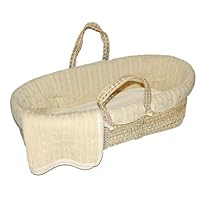 Tadpoles Cable Knit Moses Basket Set in Natural