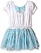 Disney Girls' Frozen Dress with Glitter Tulle and Bow