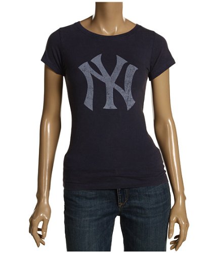 New York Yankees Ladies Vintage Logo T-Shirt by Red Jacket Size: Medium Color: Navy Blue