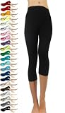 VENEZIA Luxury Womens Fashion 3/4 Cropped Extra Stretchy Cotton Rich Capri Leggings 20 Colours, UK Size 8 to 22 *SUMMER SALE*
