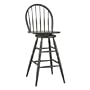 Carolina Cottage 24-Inch Swivel Windsor Barstool, Antique Black