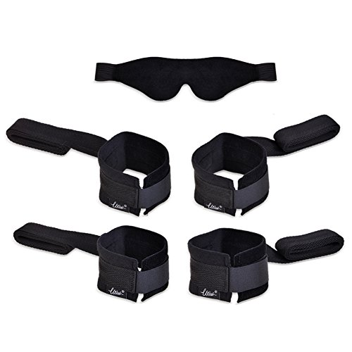 Utimi Fetish Under Bed Restraint Kit with Hand Cuffs Ankle Cuff Bondage Collection For Male Female Couple (4#)
