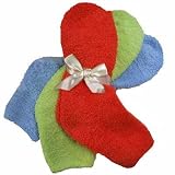 ORANGE LIME BLUE SOLID 3 PACK COLOR SLEEPER FUZZY SOCKS
