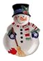Fitz & Floyd Snack Therapy Snowman Chip-and-Dip Dish