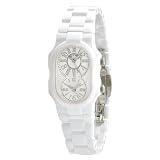 Philip Stein Women's 1-CW-MW-CW Signature Dual Time Zone Textured Dial White Ceramic Watch