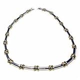 Vermeil (24k Gold over Sterling Silver) Sterling Silver Two tone X bar link necklace