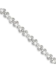 Genuine .925 Sterling Silver Diamond Bracelet 11.5 Grams . 100% Satisfaction Guaranteed.