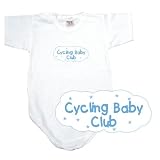 BABY BODYSUIT WHITE  LIGHT BLUE CLOUD CYCLING CLUB  3 - 6 Months