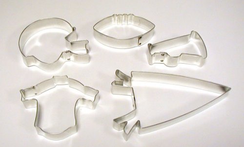 Football Cookie Cutters - Set of 5 by Foose Cookie Cutters