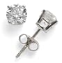 14k White Gold Round Diamond 4-Prong Solitaire Earrings (1 ct, J, I2)