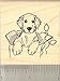 Christmas Labrador Retriever Puppy Rubber Stamp - Wood Mounted
