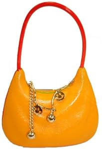 #!Cheap Orange Princess Purse with Silver Charms and Bells Christmas Ornament #H3839
