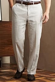 Big Tall Linen Blend Straight Leg Trousers