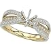 14K Two Tone Gold Round Diamond Semi Mount Engagement Ring