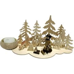 Holz Bastelset 3-D - Kerzenhalter Wald - komplett ausges�gt natur Weihnachten