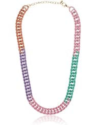 Multi-Color Pastels Painted Chain Link Necklace, 19.5"+3" Extender