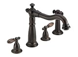 Delta 2256RB-216RB Victorian Double-Handle Kitchen Faucet with Spray, Rubbed Bronze