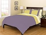 Blanket America 3-Piece Down Alternative Full Comforter Set, Chamois/Lavender