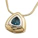Two Tone Trillion Cut London Blue Topaz Pendant Necklace