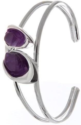 Cuff / Bangle / Bracelet with Natural Amethyst Stone