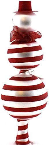 Laved Italian Ornaments PEPPERMINT SNOWMAN FINIAL Glass Christmas Italian TP5172