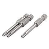 uxcell　ドライバービット　T20　トリックドライバー　全長50mm　磁石　磁性　磁気　マグネット　シルバー　3個入り