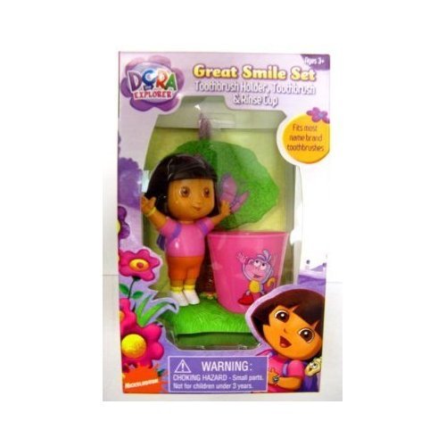 Dora the Explorer Great Smile Set with Toothbrush Holder, Toothbrush and Rinse Cup