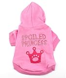 SMALLLEE_LUCKY_STORE Pink Hoodie Hooded Christmas T Tee Shirt Small Dog Christmas Clothes Costume - Spoiled Princess XS