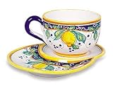 Handmade Alcantara Latte Cup with Saucer From Italy