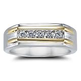 14k Gold Two-Tone Mens Ring (H/I1, 0.50ct. tw.)