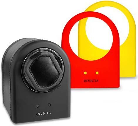 Invicta Single Watch Winder with Interchangeable Face Plates