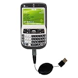 Retractable USB Cable for the T-Mobile Dash with Power Hot Sync and Charge capabilities - Gomadic Brand w/ TipExchange Technology