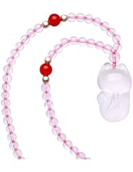Honeystore Girls Pink Crystal Fox Pendant Strands Necklace Color Pink