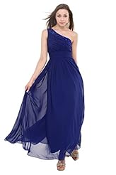 Chiffon One Shoulder Corset   Waistline  Lace-Up Beaded Evening Dress/Prom Dress  With Ruffles