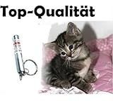 Laserpointer Katzenspielzeug inkl. 9 Ersatzbatterien !! rot mit LED Lampe und Schl�sselanh�nger