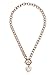 G by GUESS Women's Rose Gold-Tone Rhinestone Heart Toggle Necklace